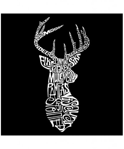 Mens Word Art T-Shirt - Types of Deer Black $11.75 T-Shirts