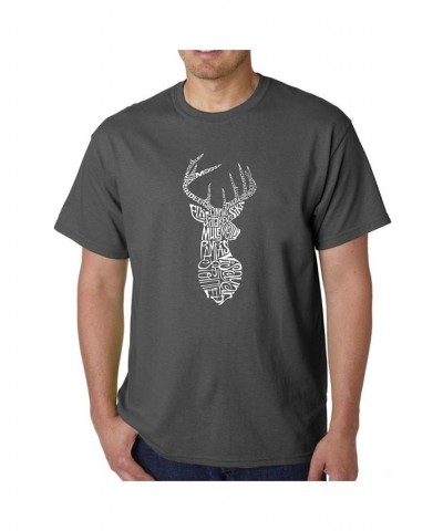 Mens Word Art T-Shirt - Types of Deer Black $11.75 T-Shirts