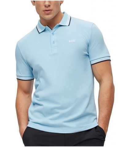 BOSS Men's Cotton Logo Polo Shirt Blue $52.92 Polo Shirts