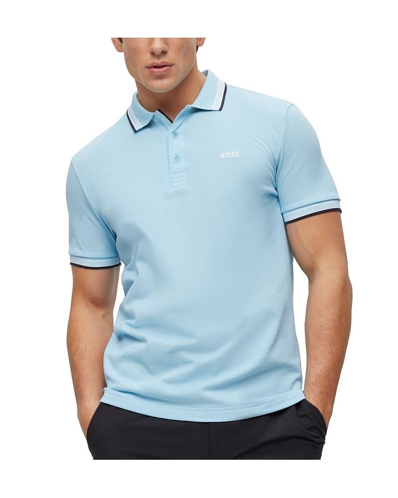 BOSS Men's Cotton Logo Polo Shirt Blue $52.92 Polo Shirts