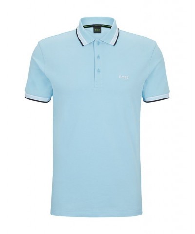 BOSS Men's Cotton Logo Polo Shirt Blue $52.92 Polo Shirts