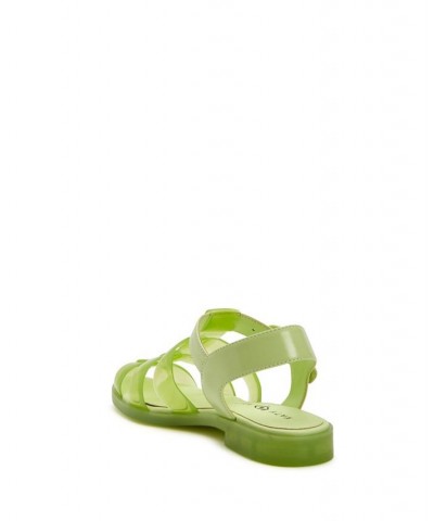 Women's The Geli Fisherman Flat Sandals Green $54.50 Shoes