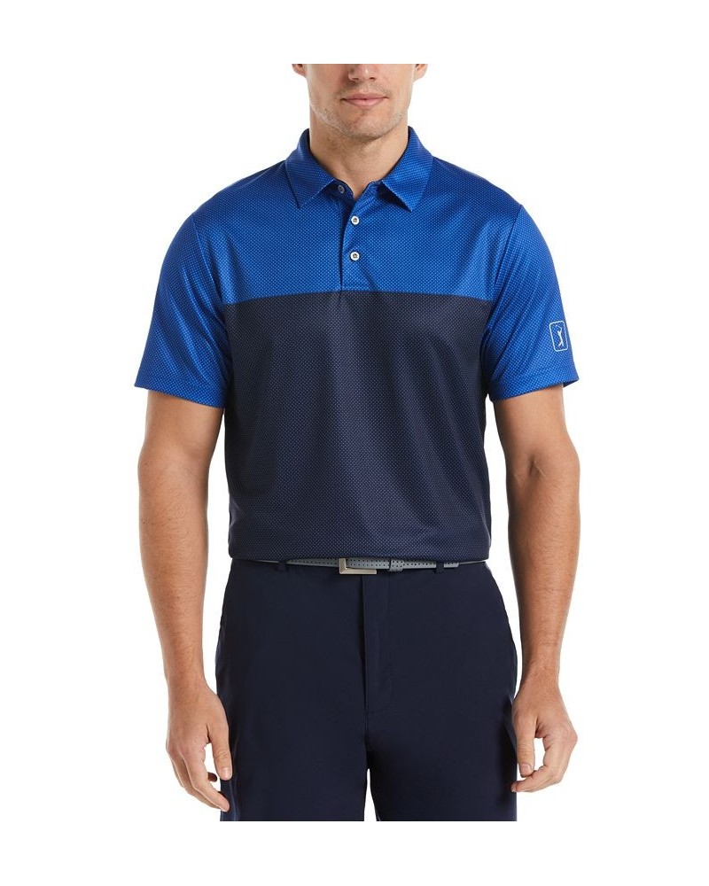 Men's Big & Tall Airflux Athletic-Fit Colorblocked Birdseye-Knit Performance Golf Polo Shirt Blue $18.24 Polo Shirts