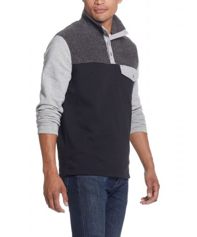 Men's Knit and Sherpa Mixed Pullover Multi $12.40 Sweatshirt