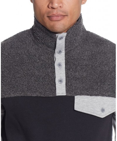 Men's Knit and Sherpa Mixed Pullover Multi $12.40 Sweatshirt