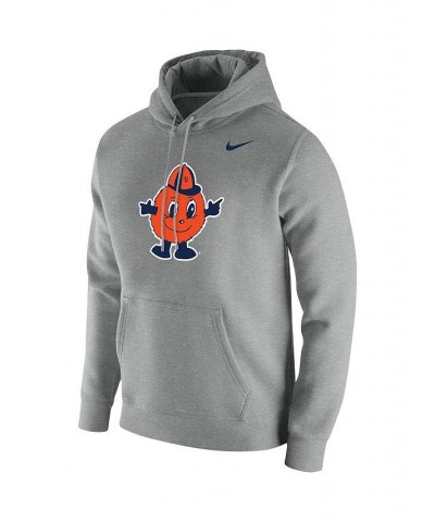 Men's Heathered Gray Syracuse Orange Vintage-Like School Logo Pullover Hoodie $40.80 Sweatshirt