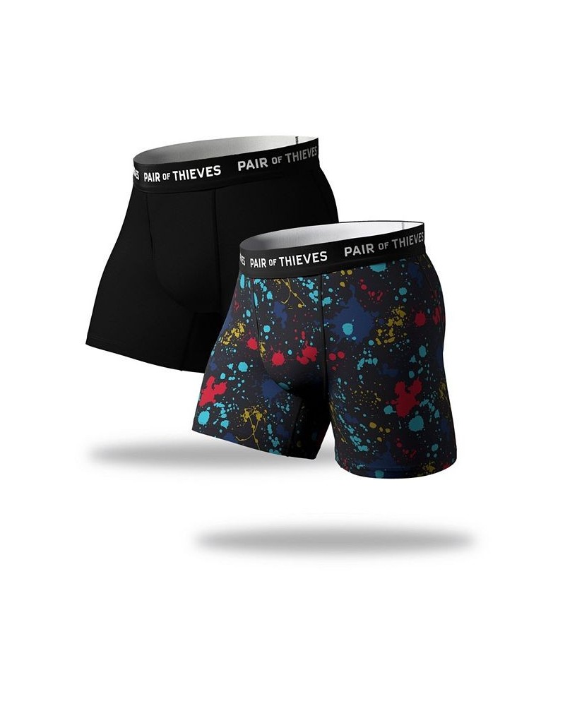 Men's Super Fit Boxer Briefs, Pack of 2 Black $18.19 Underwear