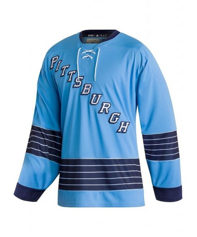 Men's Light Blue Pittsburgh Penguins Team Classics Authentic Blank Jersey $59.20 Jersey