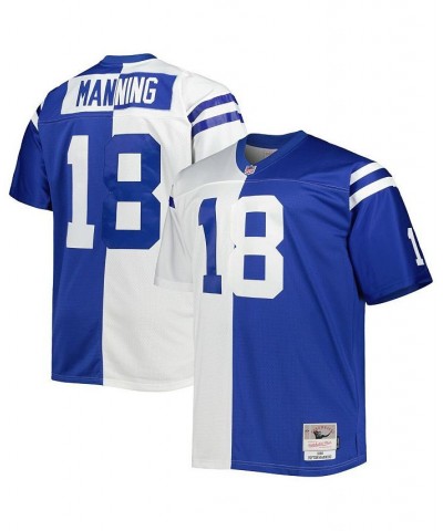 Men's Peyton Manning White, Royal Indianapolis Colts Big and Tall Split Legacy Retired Player Replica Jersey $60.00 Jersey