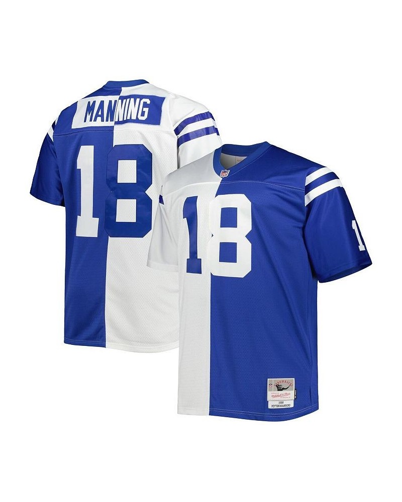 Men's Peyton Manning White, Royal Indianapolis Colts Big and Tall Split Legacy Retired Player Replica Jersey $60.00 Jersey