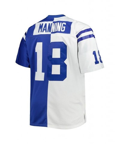 Men's Peyton Manning White, Royal Indianapolis Colts Big and Tall Split Legacy Retired Player Replica Jersey $60.00 Jersey