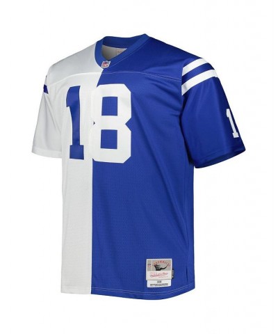 Men's Peyton Manning White, Royal Indianapolis Colts Big and Tall Split Legacy Retired Player Replica Jersey $60.00 Jersey