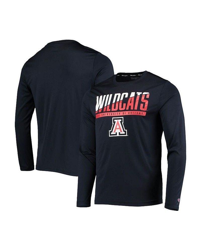 Men's Navy Arizona Wildcats Wordmark Slash Long Sleeve T-shirt $22.94 T-Shirts