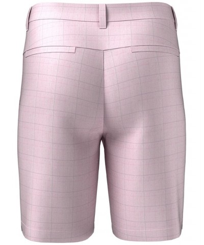 Men's Flat Front Vacation Plaid 9" Golf Shorts Pink $18.97 Shorts