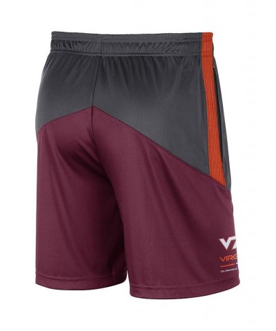 Men's Charcoal, Maroon Virginia Tech Hokies Team Performance Knit Shorts $28.59 Shorts