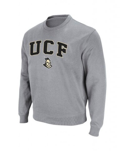 Men's Heathered Gray UCF Knights Arch & Logo Tackle Twill Pullover Sweatshirt $32.39 Sweatshirt