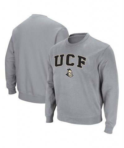 Men's Heathered Gray UCF Knights Arch & Logo Tackle Twill Pullover Sweatshirt $32.39 Sweatshirt