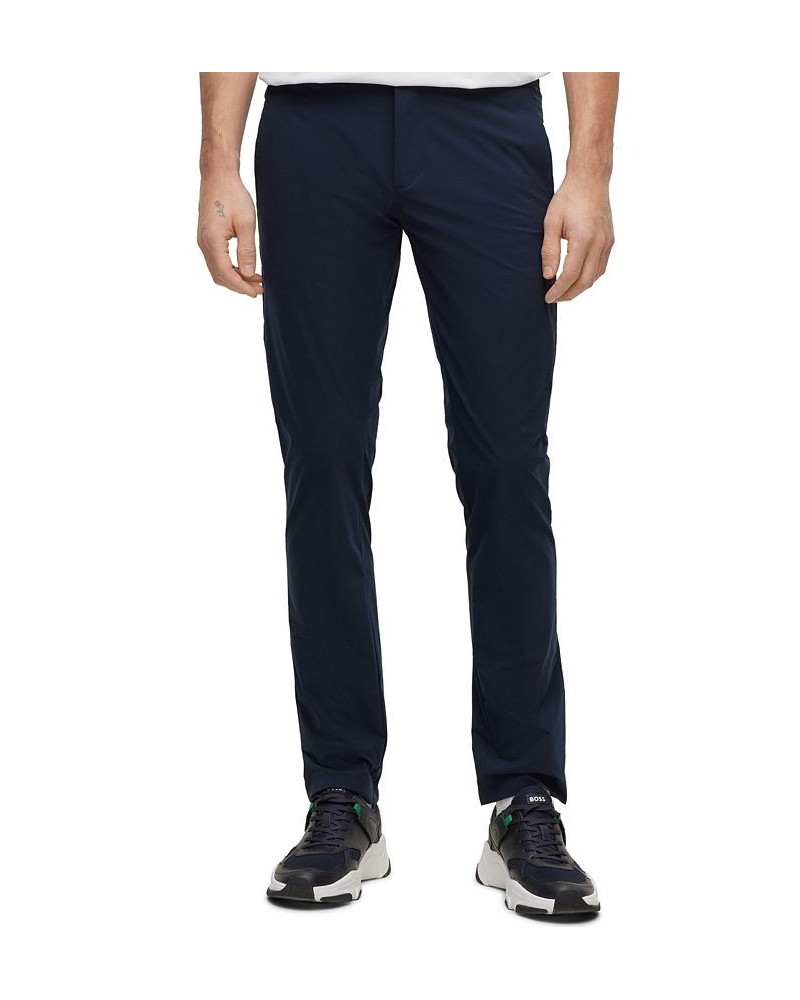 BOSS Men's Slim-Fit Water-Repellent Stretch Fabric Chinos Blue $58.28 Pants