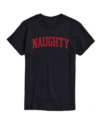 Men's Naughty Short Sleeve T-shirt Black $18.19 T-Shirts