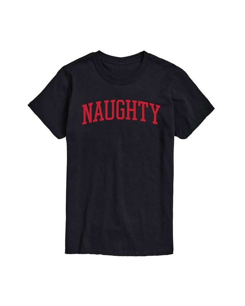 Men's Naughty Short Sleeve T-shirt Black $18.19 T-Shirts