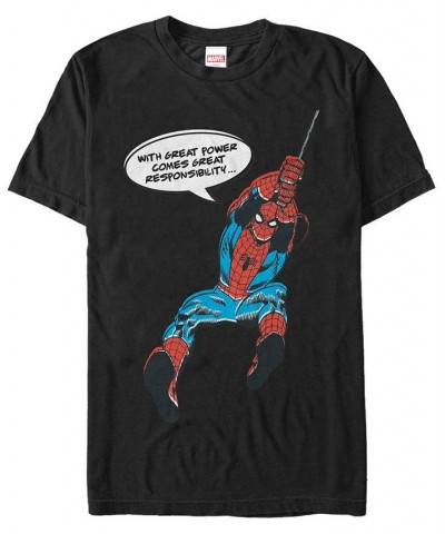 Marvel Men's Comic Collection Spider-Man with Great Power Short Sleeve T-Shirt Black $20.29 T-Shirts