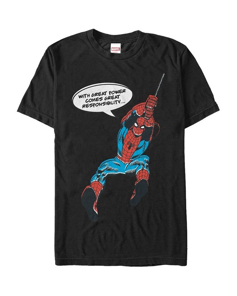 Marvel Men's Comic Collection Spider-Man with Great Power Short Sleeve T-Shirt Black $20.29 T-Shirts