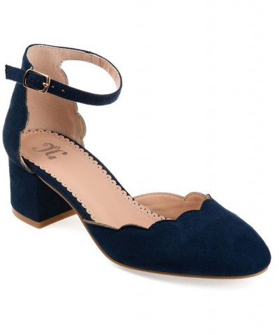 Women's Edna Ankle Strap Heels Blue $50.99 Shoes