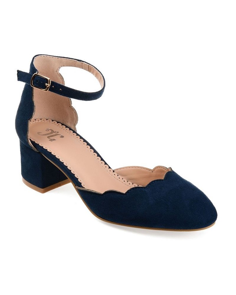 Women's Edna Ankle Strap Heels Blue $50.99 Shoes