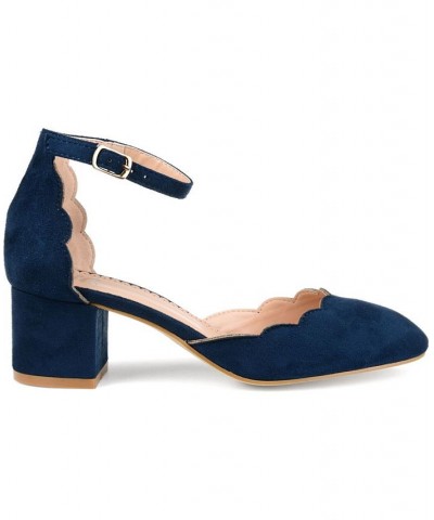 Women's Edna Ankle Strap Heels Blue $50.99 Shoes