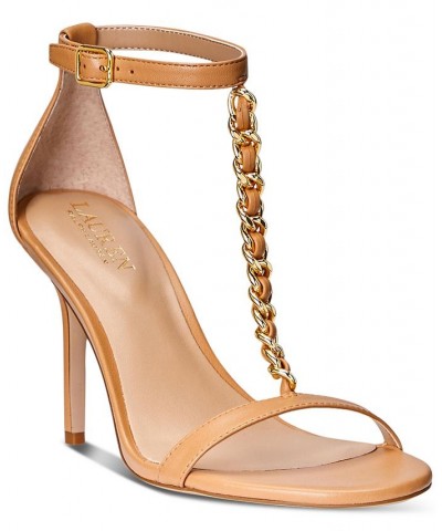 Women's Kate T-Strap Dress Sandals Tan/Beige $85.75 Shoes