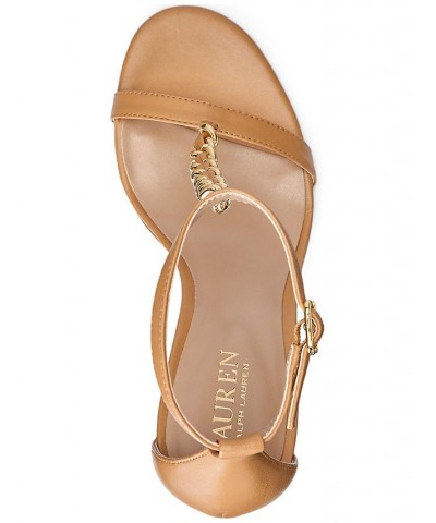 Women's Kate T-Strap Dress Sandals Tan/Beige $85.75 Shoes