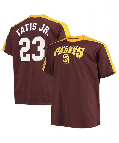 Men's Fernando Tatis Jr. Brown, Gold San Diego Padres Big and Tall Fashion Piping Player T-shirt $23.50 T-Shirts