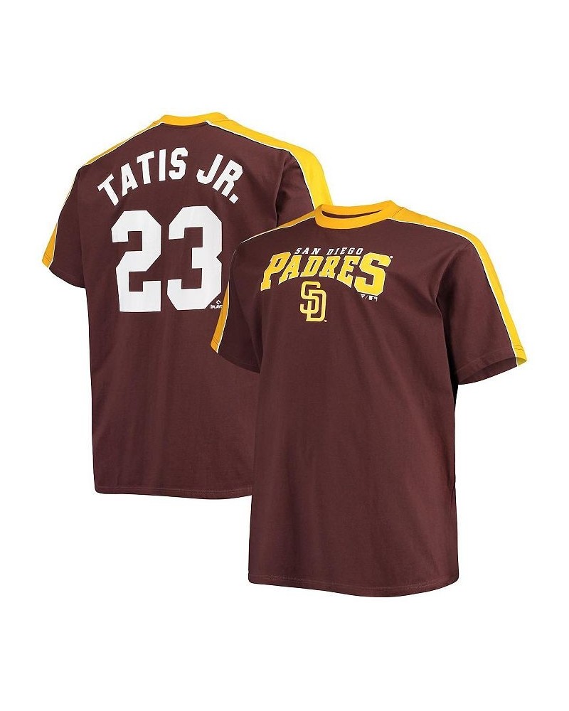 Men's Fernando Tatis Jr. Brown, Gold San Diego Padres Big and Tall Fashion Piping Player T-shirt $23.50 T-Shirts