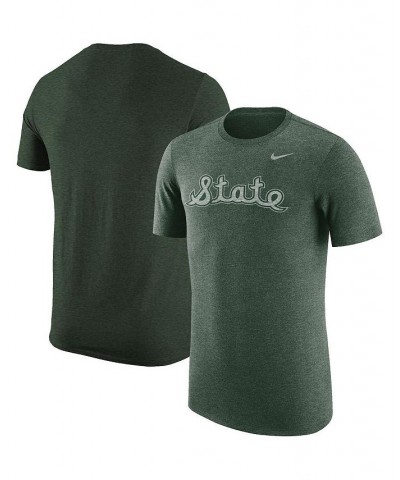 Men's Heathered Green Michigan State Spartans Vintage-Like Logo Tri-Blend T-shirt $20.50 T-Shirts