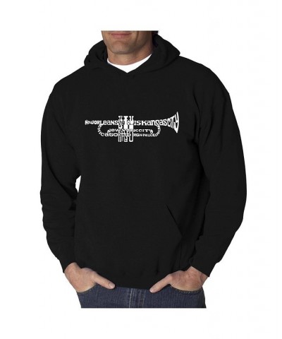 Men's Word Art Hoodie - Trumpet Black $35.39 Sweatshirt