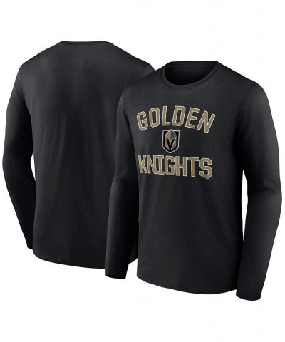 Men's Branded Black Vegas Golden Knights Victory Arch Logo Long Sleeve T-shirt $17.33 T-Shirts