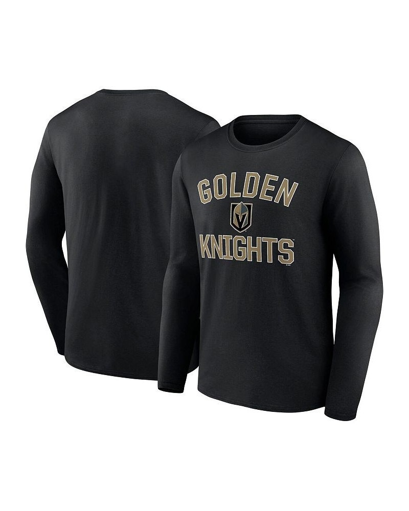 Men's Branded Black Vegas Golden Knights Victory Arch Logo Long Sleeve T-shirt $17.33 T-Shirts