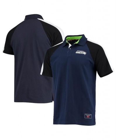 Men's College Navy, White Seattle Seahawks Holden Raglan Polo Shirt $28.52 Polo Shirts