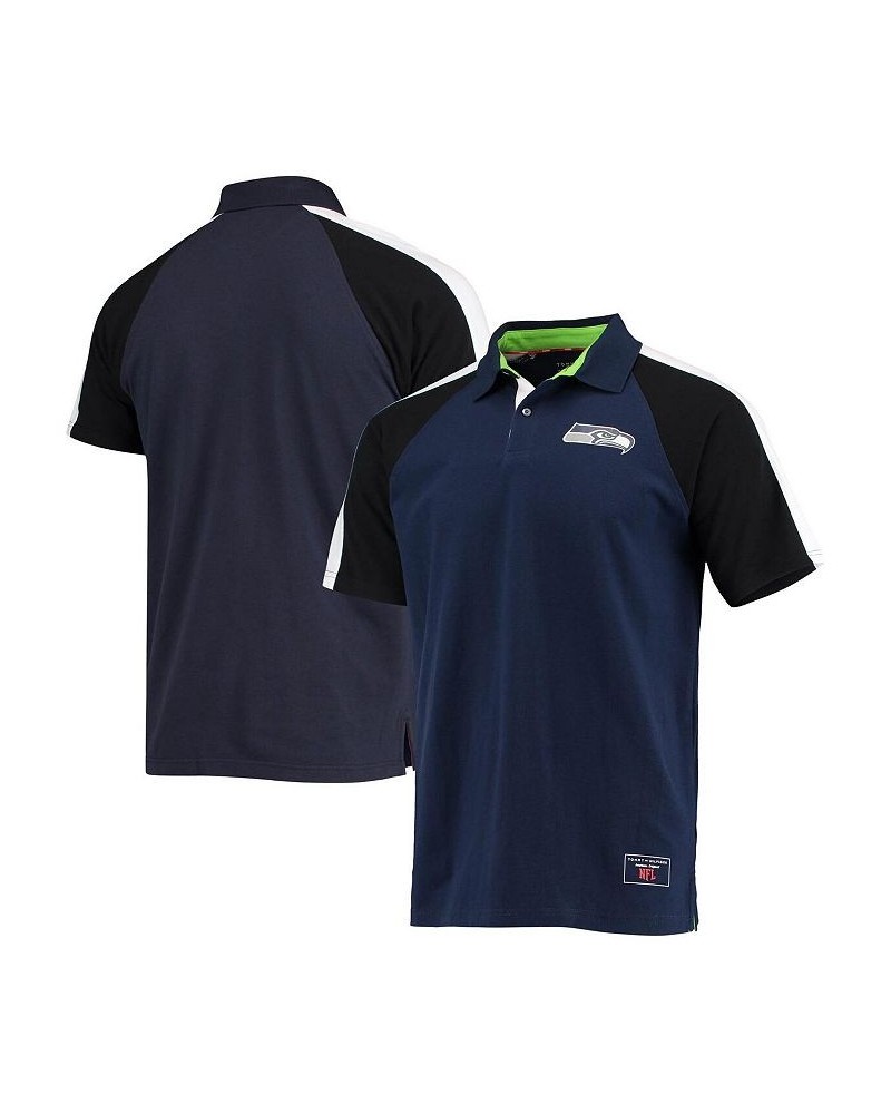 Men's College Navy, White Seattle Seahawks Holden Raglan Polo Shirt $28.52 Polo Shirts