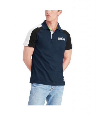 Men's College Navy, White Seattle Seahawks Holden Raglan Polo Shirt $28.52 Polo Shirts