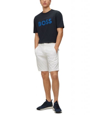 BOSS Men's Logo Print Jersey Crew-Neck T-shirt Blue $35.88 T-Shirts