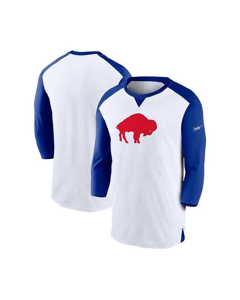 Men's White, Royal Buffalo Bills Rewind 3/4-Sleeve T-shirt $21.50 T-Shirts