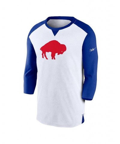 Men's White, Royal Buffalo Bills Rewind 3/4-Sleeve T-shirt $21.50 T-Shirts