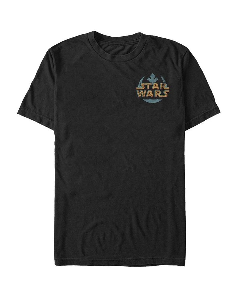 Star Wars Men's Retro Text Logo Short Sleeve T-Shirt Black $16.10 T-Shirts