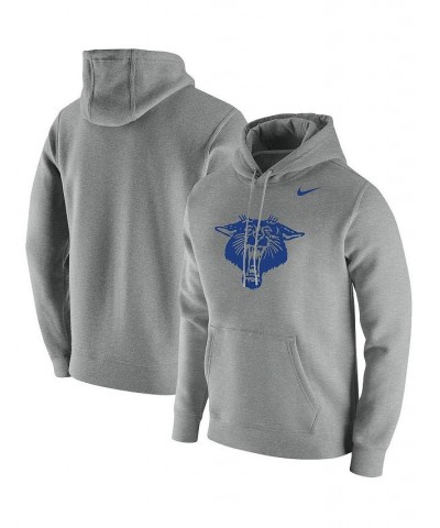 Men's Heathered Gray Kentucky Wildcats Vintage-Inspired School Logo Pullover Hoodie $36.55 Sweatshirt