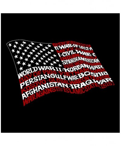 Men's Premium Word Art American Wars Tribute Flag T-shirt Black $24.29 T-Shirts