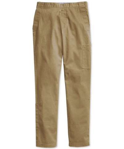 Men's Seated Fit Chino Pants with Velcro Closure Tan/Beige $43.73 Pants