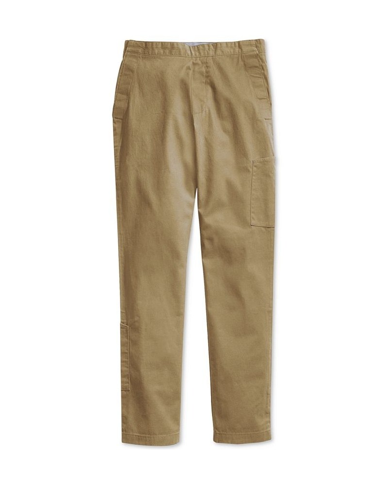 Men's Seated Fit Chino Pants with Velcro Closure Tan/Beige $43.73 Pants