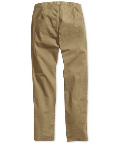 Men's Seated Fit Chino Pants with Velcro Closure Tan/Beige $43.73 Pants