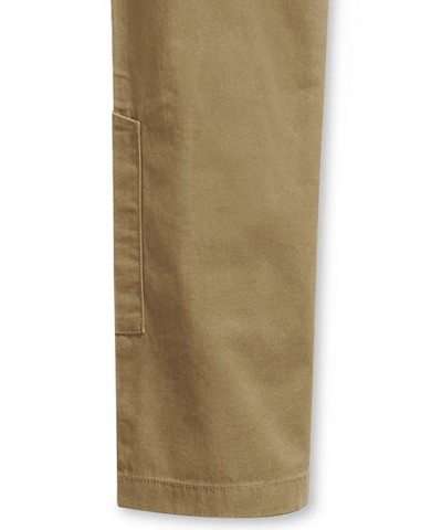 Men's Seated Fit Chino Pants with Velcro Closure Tan/Beige $43.73 Pants